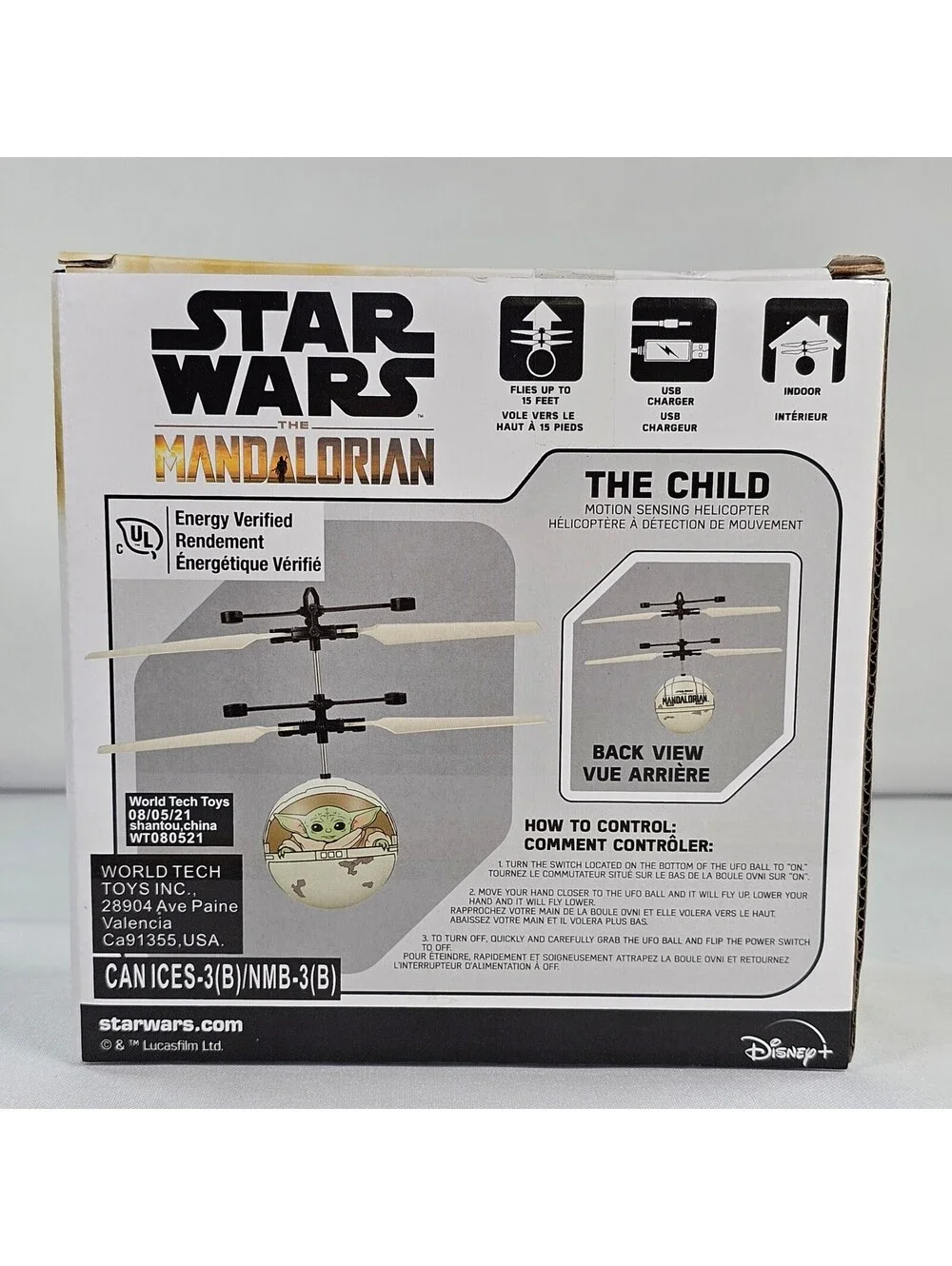 Star Wars The Mandalorian The Child Motion Sensing Helicopter Grogu UFO Ball Toy